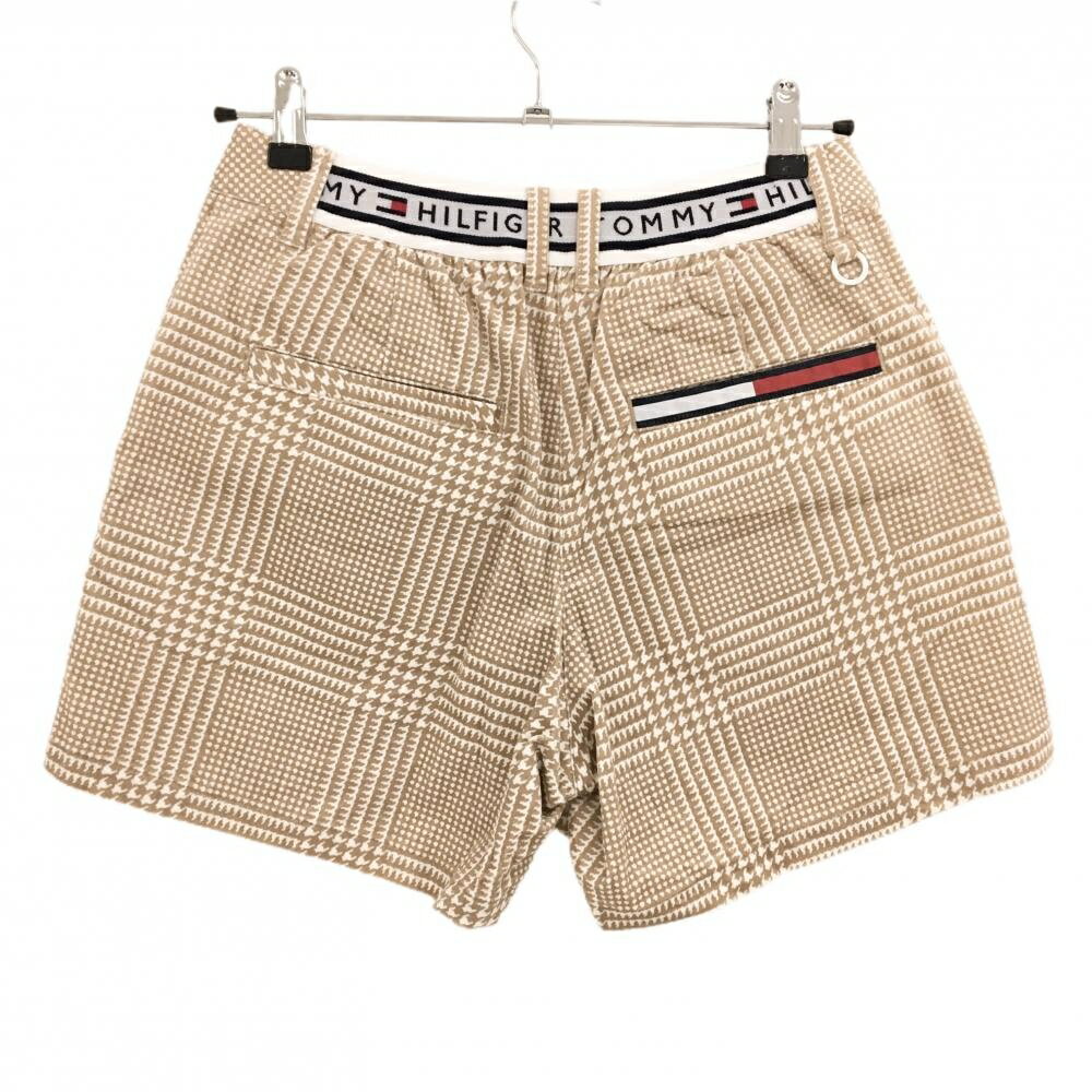 【超美品】トミーヒルフィガー キュロットスカート ベージュ×白 総柄 表微起毛 レディース M ゴルフウェア Tommy Hilfiger Golf