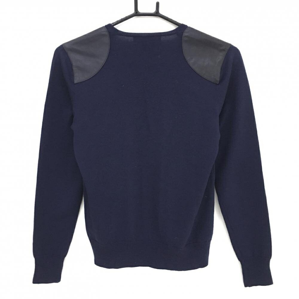 【ポイント10倍！楽天スーパーセール期間限定】ラルフローレンゴルフ セーター ネイビー 肩羊革 ウール100％ レディース M ゴルフウェア Ralph Lauren