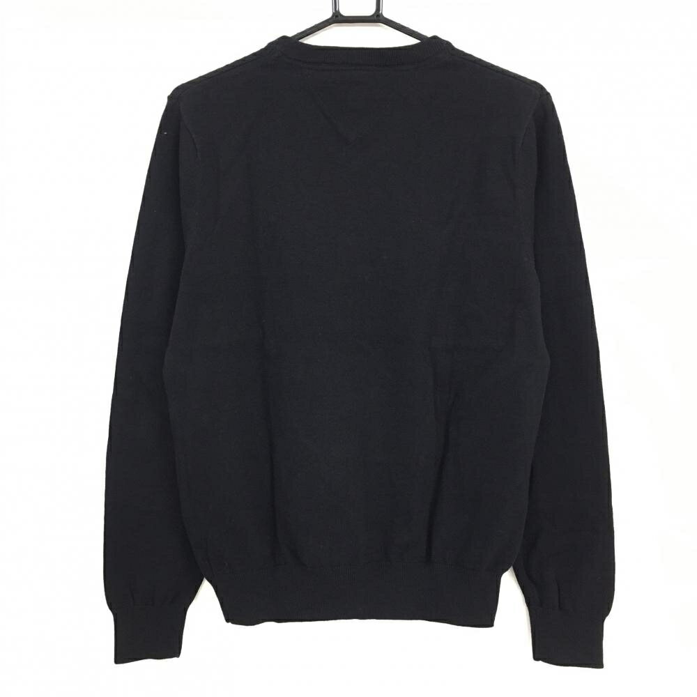[クーポン対象品]トミーヒルフィガー セーター 黒 ロゴ刺しゅう Vネック ニット メンズ XS ゴルフウェア Tommy Hilfiger Golf