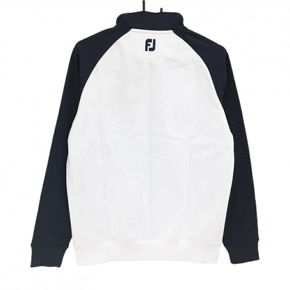 【新品】フットジョイ ジャケット 白×ネイビー 裏起毛 保温 メンズ L ゴルフウェア FootJoy