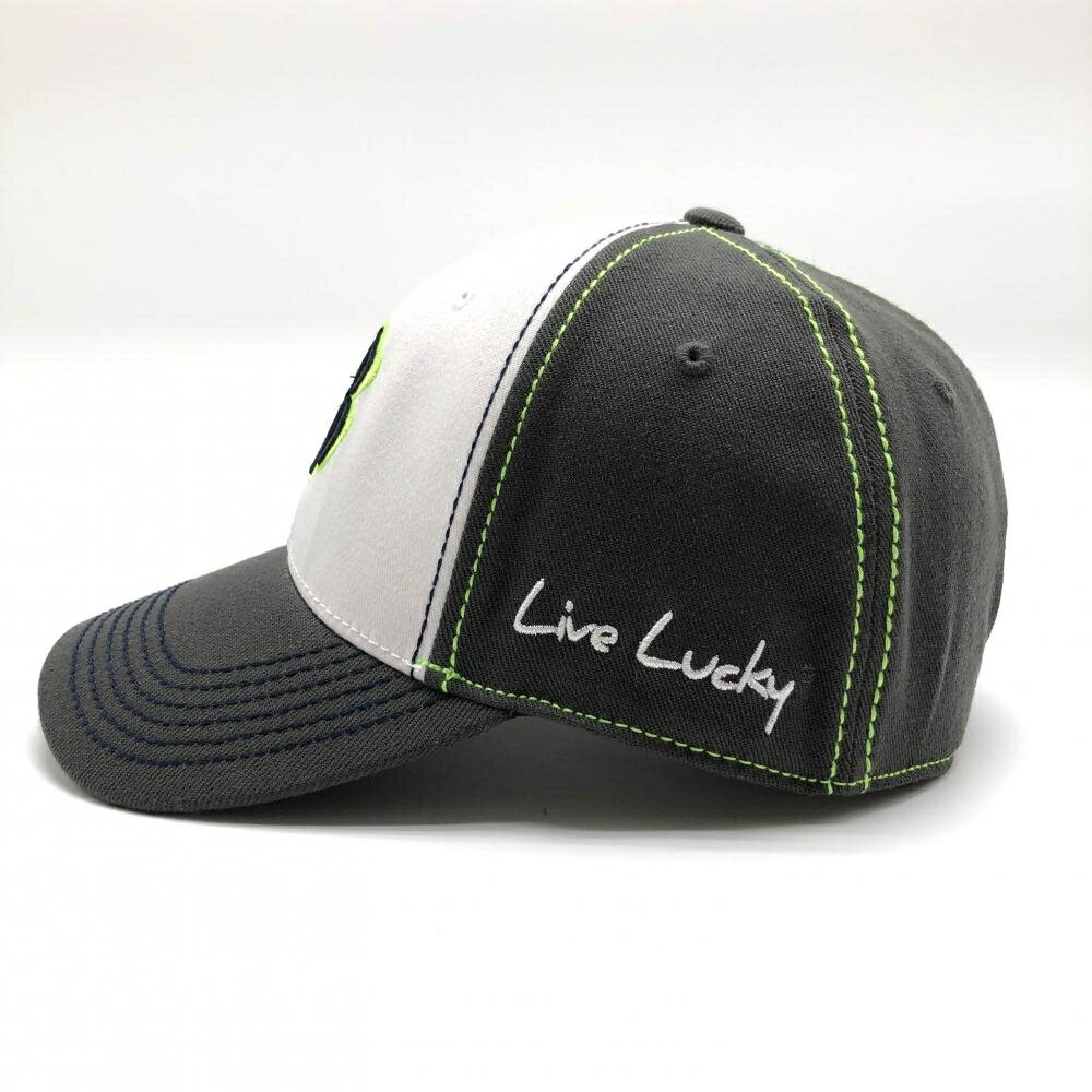 【超美品】ブラッククローバー キャップ カーキ×白×グレー 立体ロゴ S/M ゴルフウェア BLACK CLOVER