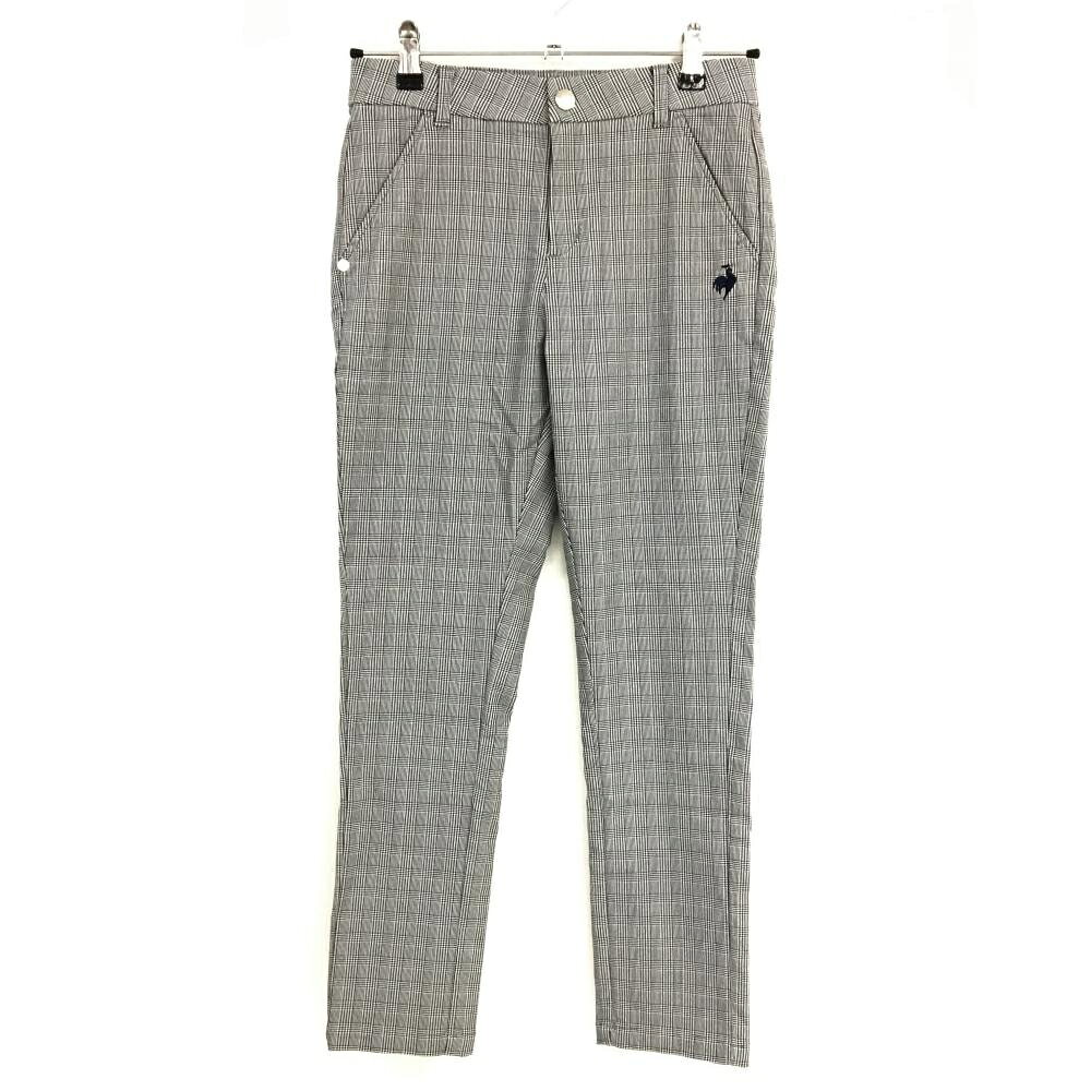 【当店ポイント10倍！9/11 01:59まで】【超美品】ルコックゴルフ ストレッチパンツ 黒×白 グレンチェック レディース S ゴルフウェア 2024年モデル le coq sportif