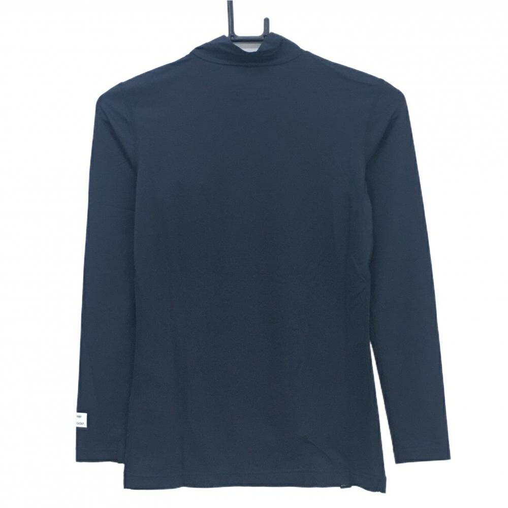 【新品】パーリーゲイツ ハイネックインナーシャツ ネイビー ロゴ白 メッシュ風生地 レディース 0(S) ゴルフウェア PEARLY GATES