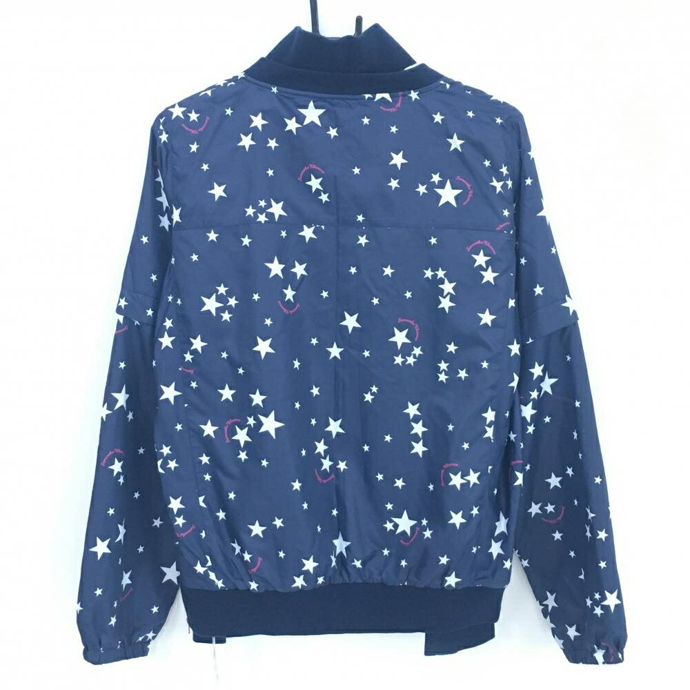 サマンサタバサNo.7 ツインスニード ネイビー×白 星柄 袖着脱可 サイドジップ レディース PRO ゴルフウェア Samantha Thavasa