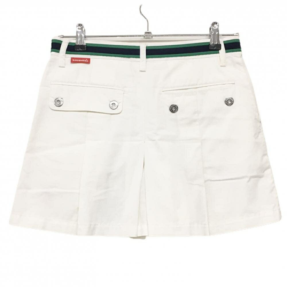 【ポイント10倍！楽天スーパーセール期間限定】ルコックゴルフ キュロットスカート 白 裾ロゴ レディース 7 ゴルフウェア le coq sportif