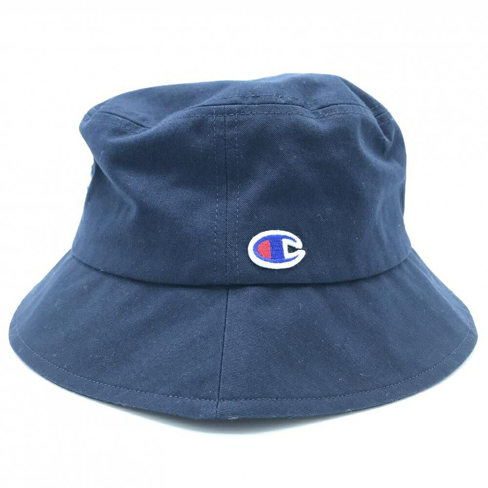 【超美品】チャンピオン バケットハット ネイビー フロントロゴ刺しゅう 56.5-58.5cm ゴルフウェア Champion