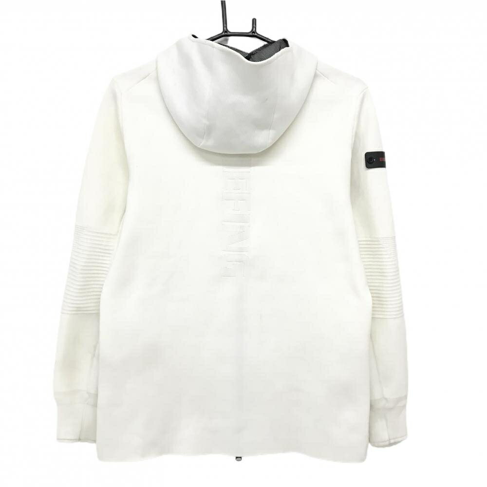 ブリーフィング ニットジップパーカー 白 背ロゴ フード裏メッシュ ジャケット メンズ M ゴルフウェア BRIEFING