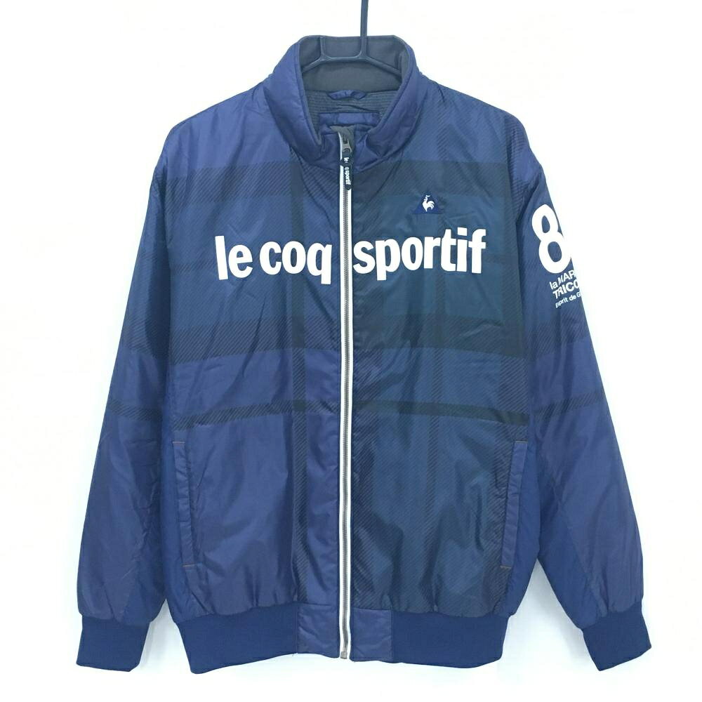 TAKEO KIKUCHI SPORT - [クーポン対象品]【超美品】アディダス 中綿ジャケット ネイビー×黒 斜めストライプ メンズ L ゴルフウェア adidas