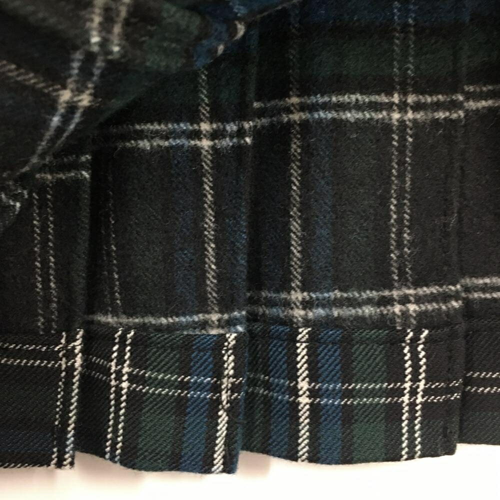 【超美品】サマンサタバサUNDER25 プリーツスカート 黒×グリーン チェック柄 裾刺しゅう レディース M ゴルフウェア Samantha Thavasa