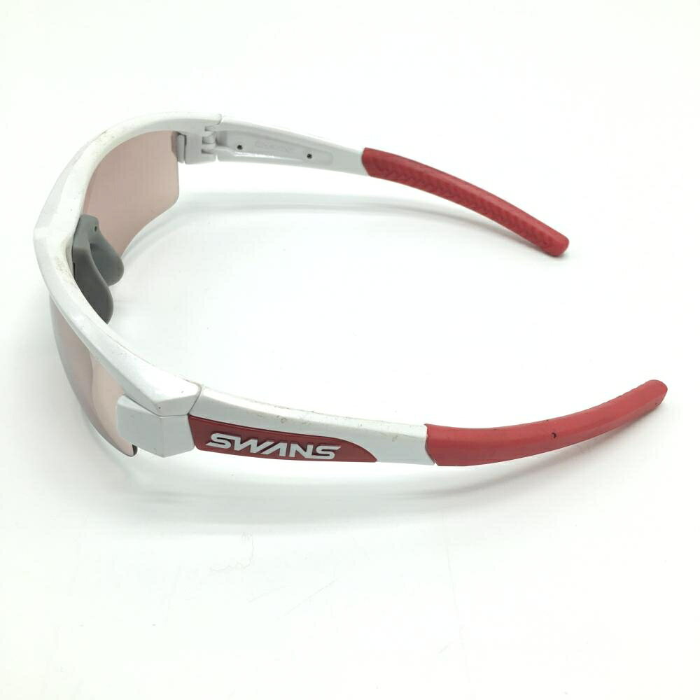 スワンズ スポーツサングラス 白×レッド ケース付 ゴルフ SWANS