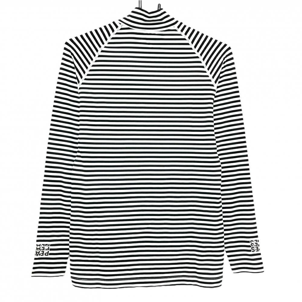 【美品】パーリーゲイツ ハイネックインナーシャツ ネイビー×白 ボーダー メンズ 3(S) ゴルフウェア PEARLY GATES