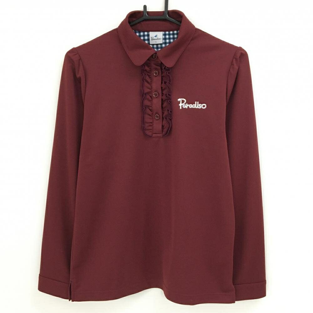 パラディーゾ長袖ポロシャツボルドー...