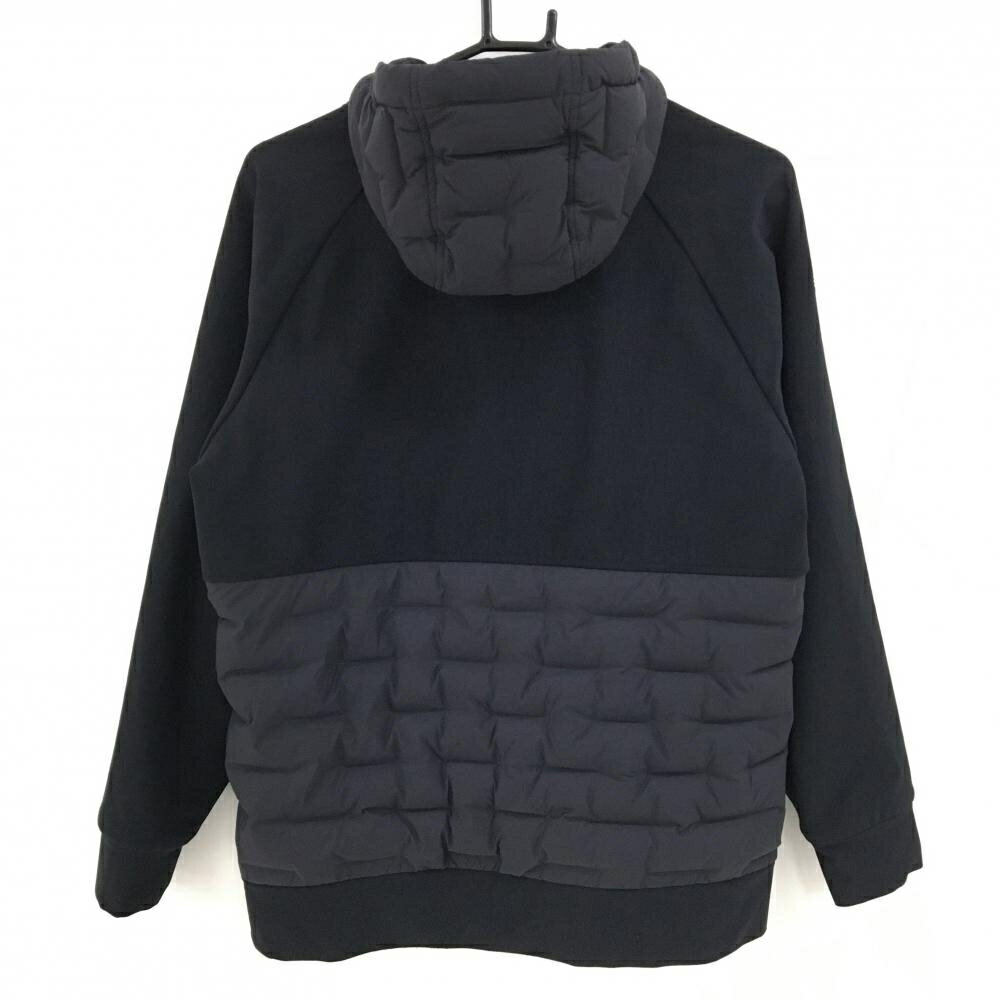 【美品】ブリーフィング 切替ダウンジャケット 黒 裾一部・フードダウン メンズ M ゴルフウェア BRIEFING