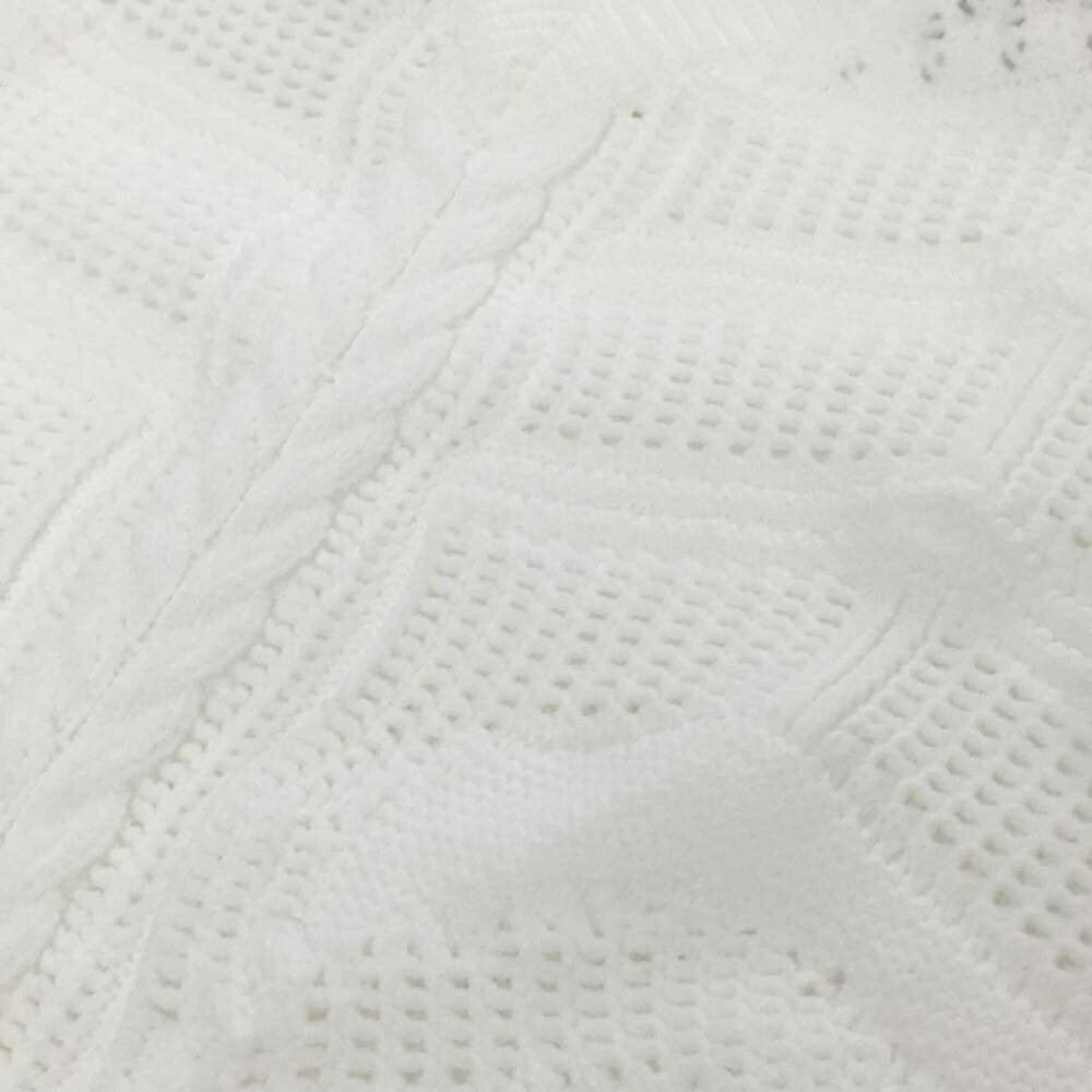 【超美品】セントアンドリュース ニットベスト 白 フロント柄 Vネック レディース S ゴルフウェア St ANDREWS