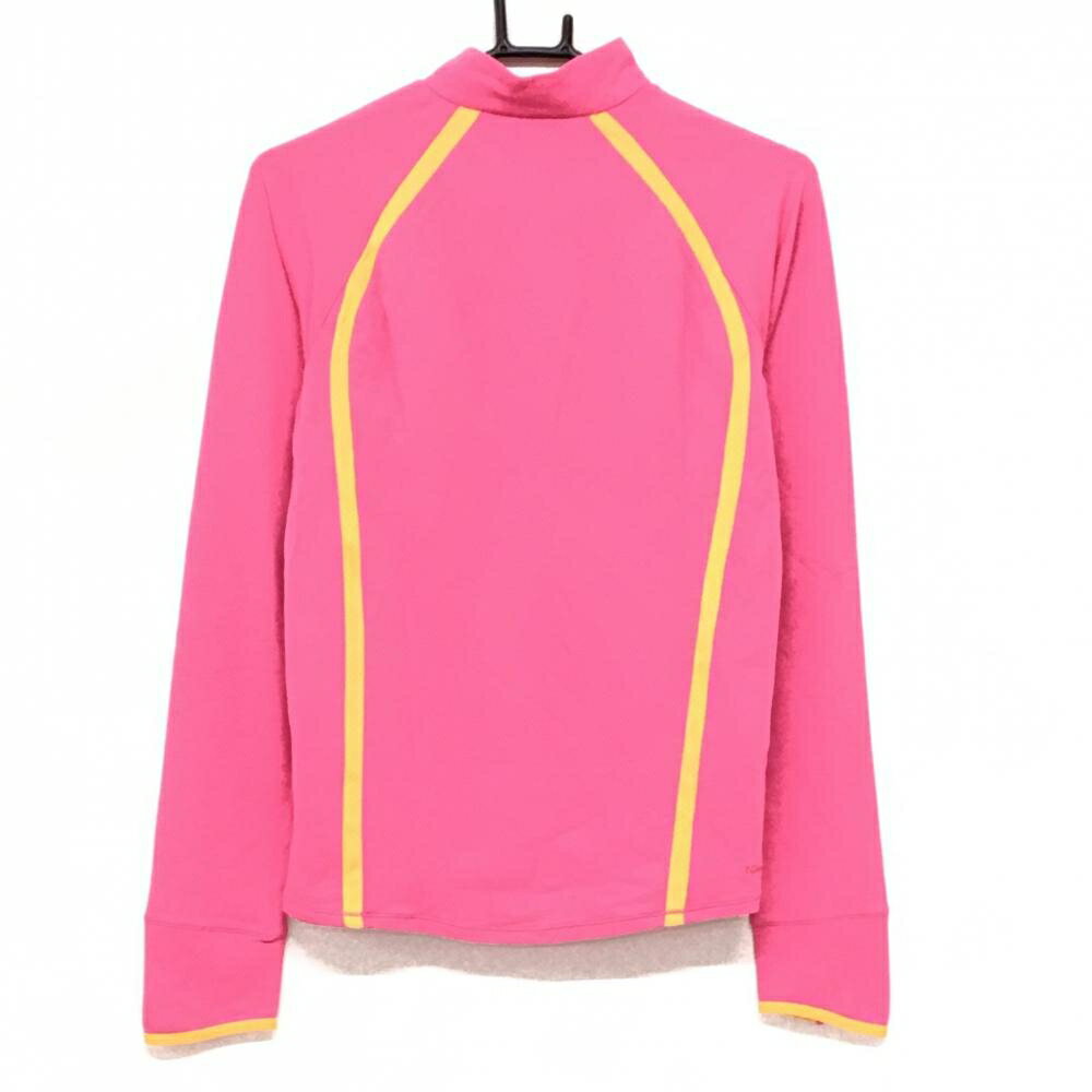 【超美品】ナイキ ブルゾン ピンク×オレンジ ハーフジップ サムホール レディース L ゴルフウェア NIKE