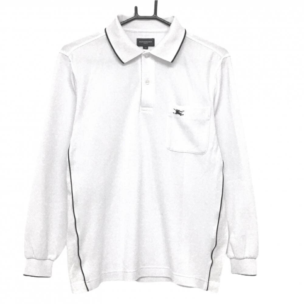 商品説明 ブランド BURBERRY GOLF アイテム 長袖ポロシャツ 表記サイズ M ※海外サイズの場合もございます。必ず実寸サイズをご確認ください。 実寸サイズ 　身幅：約50.5cm　袖丈：約56cm　肩幅：約42cm　着丈：約64cm ※実寸サイズの採寸方法については、こちらをご覧ください。 ★実寸サイズは平台に平置きして外寸を測定しており、商品によっては若干の誤差が生じます。数cmの誤差は予めご了承くださいませ。 特徴・仕様 適応時期 春 ・ 秋 商品ランク B+ コメント 襟・胸上汚れ、腹部・袖・ボタン横糸引き 商品ランク（ゴルフウェア） N 新品（タグ付き) S 新品未使用品（タグなし） A+ 使用感や汚れ等がない、または目立たない綺麗な中古品 A 使用感や汚れ等が少ない美品や良品 B+ 使用感や中小の汚れ等がある一般的な中古品 B 使用感や大中の汚れ等がある一般的な中古品 C 使用感や大中の汚れ、小さな穴等がある中古品 商品ランク（ゴルフシューズ） N 新品（タグ付き) S 新品未使用品（タグなし） A+ しわや汚れ等がない、または少ない綺麗な中古品 A しわや小さな汚れはあるが、使用感が少ない美品や良品 B+ しわや中小の汚れ、使用感がある一般的な中古品 B しわや大中の汚れ、使用感がある一般的な中古品 C しわや大中の汚れ、使用感がある中古品 D しわや大きな汚れ、使用感がある中古品 &nbsp;★A+～CランクはUSED品となりますので、神経質な方はご入札をお控えください。 &nbsp;★Nランクは新品商品ですが、一部保管時による汚れ等があります。商品説明や写真で必ずご確認ください。　
