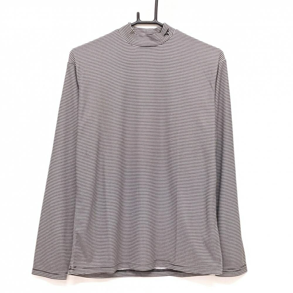 Men'S Wear - 【超美品】ツアーステージ 長袖ハイネックシャツ 黒×白 ボーダー ネックロゴ メンズ L ゴルフウェア TOURSTAGE
