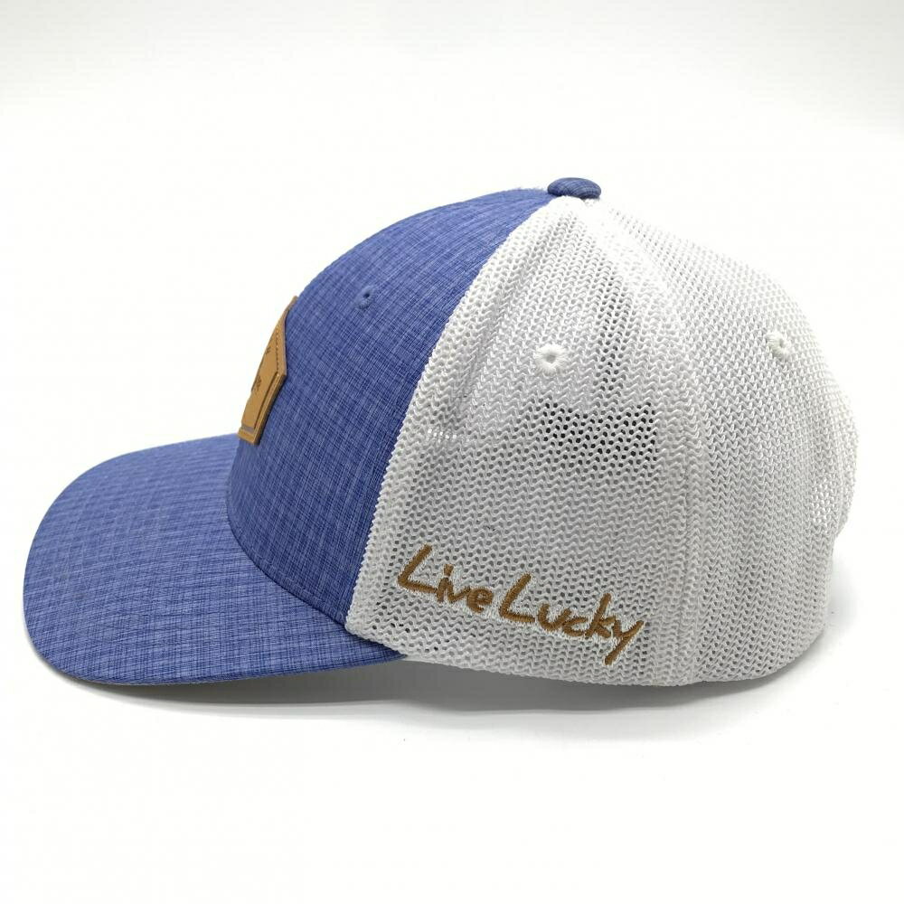 ブラッククローバー メッシュキャップ ブルー×白 Live Lucky 立体ロゴ ゴルフウェア BLACK CLOVER