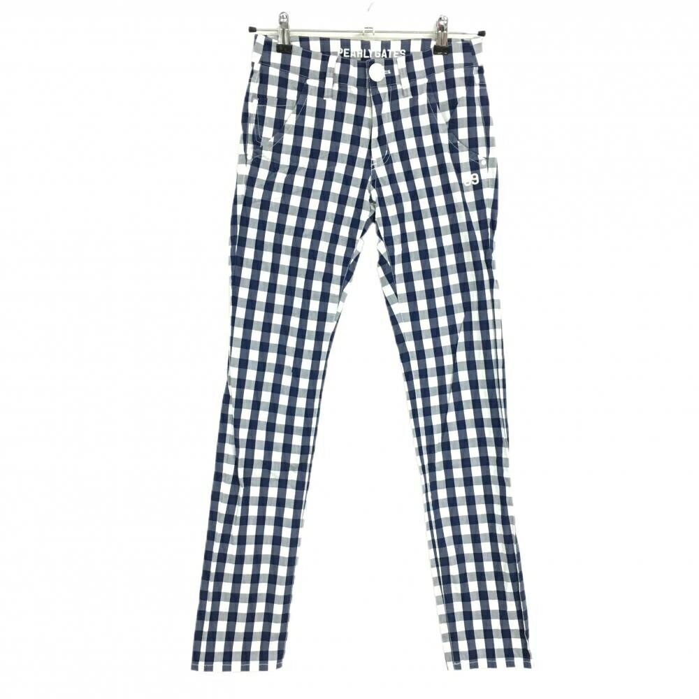 パーリーゲイツ パンツ ネイビー×白 チェック レディース 00(XS) ゴルフウェア PEARLY GATES