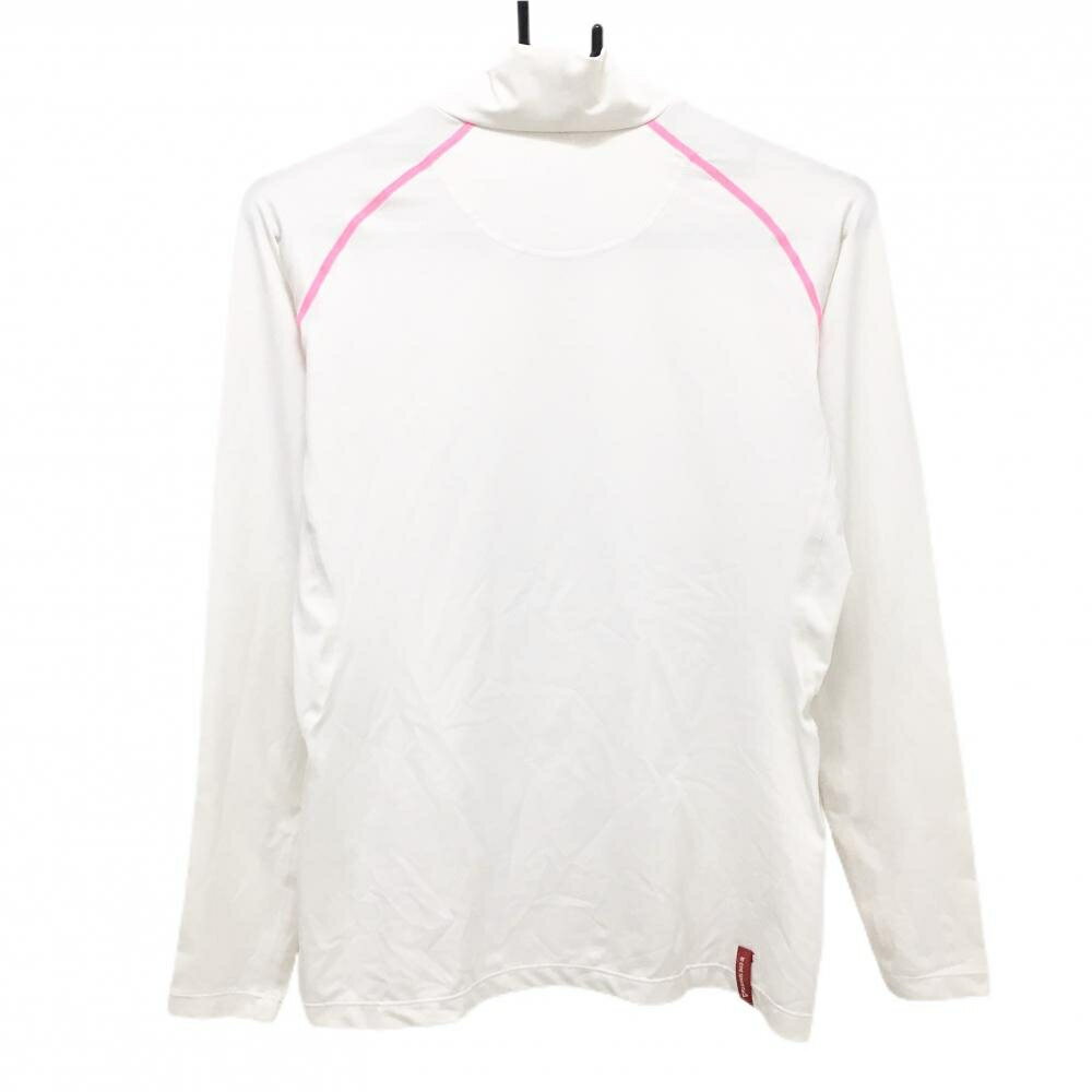 ルコックゴルフ ハイネックインナーシャツ 白 ステッチ蛍光ピンク ストレッチ レディース M ゴルフウェア le coq sportif