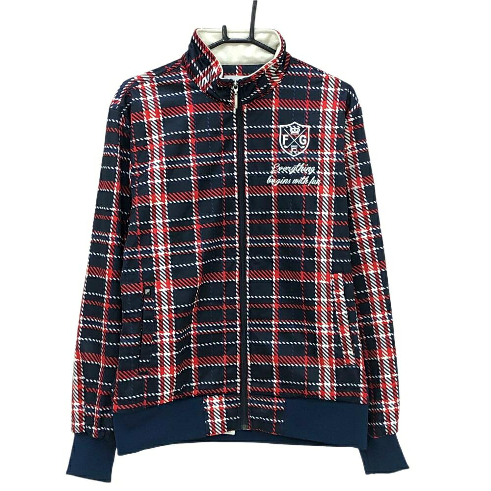 Rakuten - 【美品】フィラゴルフ ジャケットブルゾン ネイビー×レッド チェック 裏起毛 メンズ L ゴルフウェア FILA GOLF