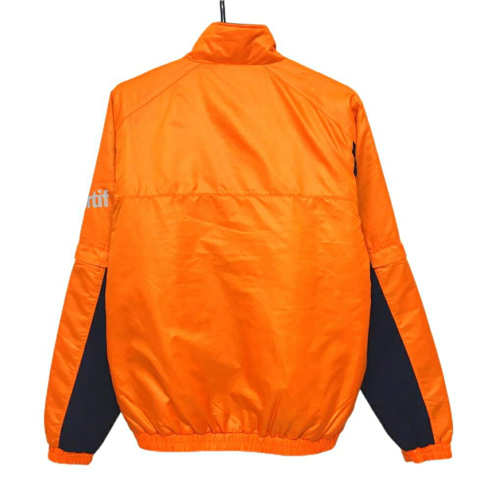 【美品】ルコックゴルフ 2WAY中綿ジャケット オレンジ×ネイビー 前下部キルティン...