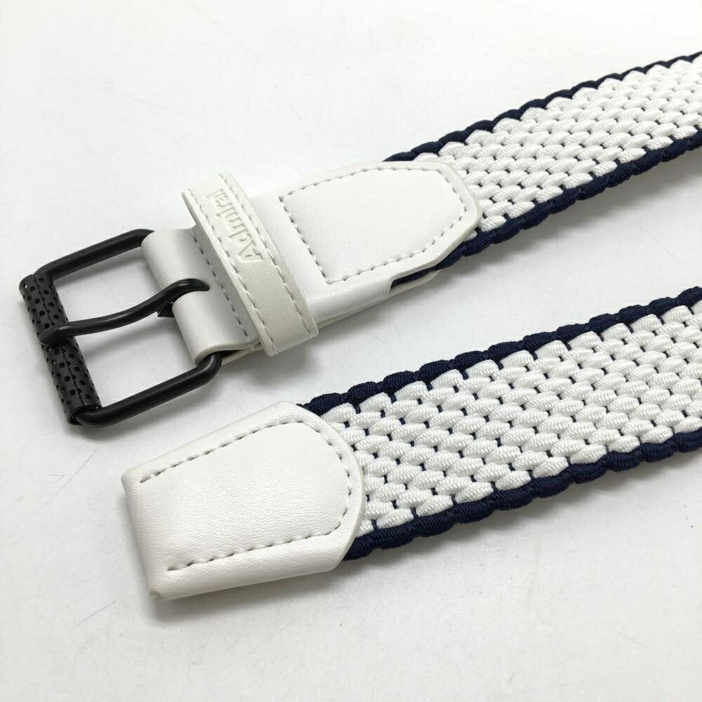 【超美品】アドミラル メッシュベルト 白×ネイビー 編み込み ストレッチ レディース ゴルフウェア Admiral