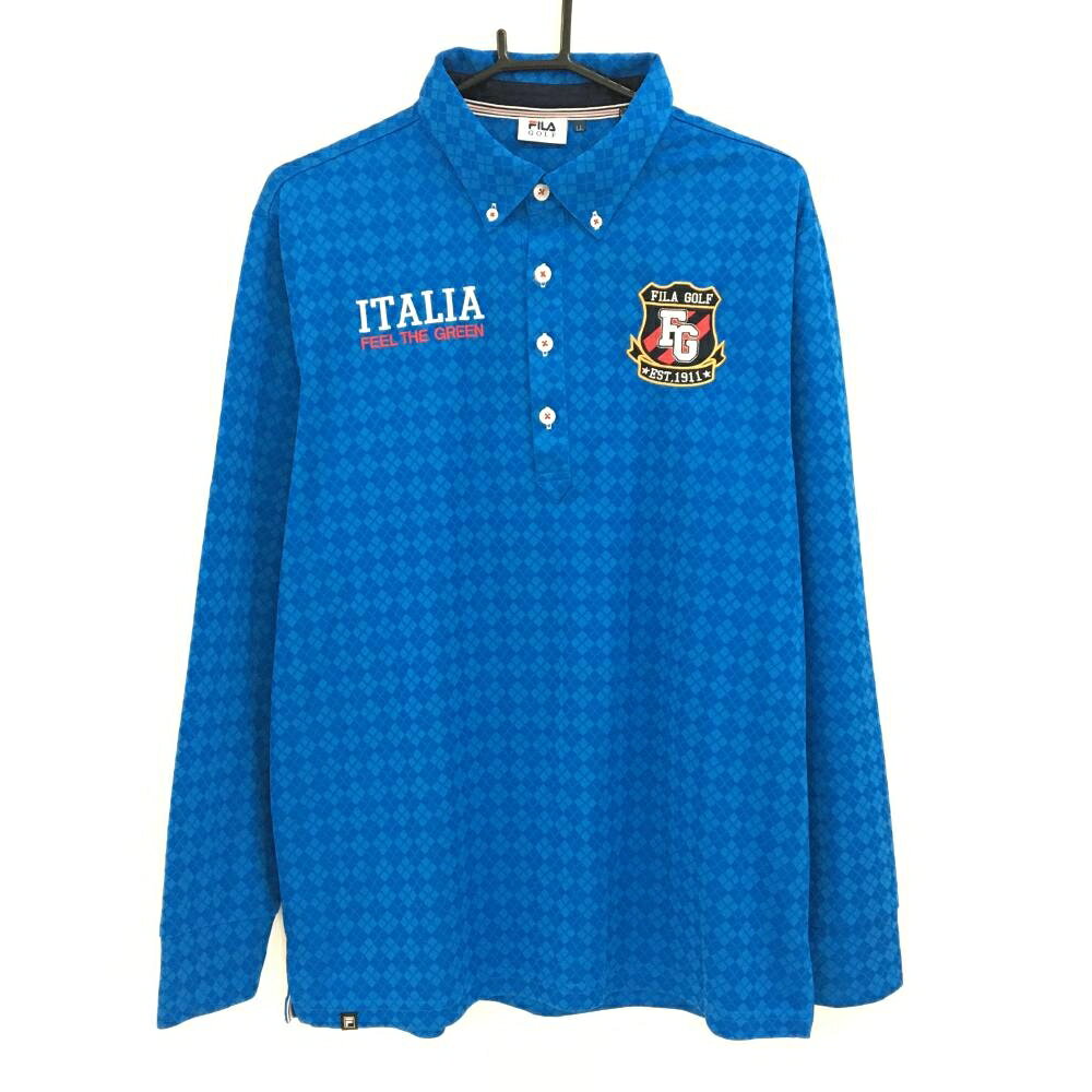 商品説明 ブランド FILA GOLF アイテム 長袖ポロシャツ 表記サイズ LL ※海外サイズの場合もございます。必ず実寸サイズをご確認ください。 実寸サイズ 　身幅：約57.5cm　袖丈：約62.5cm　肩幅：約48cm　着丈：約72cm ※実寸サイズの採寸方法については、こちらをご覧ください。 ★実寸サイズは平台に平置きして外寸を測定しており、商品によっては若干の誤差が生じます。数cmの誤差は予めご了承くださいませ。 特徴・仕様 適応時期 春 ・ 秋 商品ランク A コメント 襟糸引き 商品ランク（ゴルフウェア） N 新品（タグ付き) S 新品未使用品（タグなし） A+ 使用感や汚れ等がない、または目立たない綺麗な中古品 A 使用感や汚れ等が少ない美品や良品 B+ 使用感や中小の汚れ等がある一般的な中古品 B 使用感や大中の汚れ等がある一般的な中古品 C 使用感や大中の汚れ、小さな穴等がある中古品 商品ランク（ゴルフシューズ） N 新品（タグ付き) S 新品未使用品（タグなし） A+ しわや汚れ等がない、または少ない綺麗な中古品 A しわや小さな汚れはあるが、使用感が少ない美品や良品 B+ しわや中小の汚れ、使用感がある一般的な中古品 B しわや大中の汚れ、使用感がある一般的な中古品 C しわや大中の汚れ、使用感がある中古品 D しわや大きな汚れ、使用感がある中古品 &nbsp;★A+～CランクはUSED品となりますので、神経質な方はご入札をお控えください。 &nbsp;★Nランクは新品商品ですが、一部保管時による汚れ等があります。商品説明や写真で必ずご確認ください。　