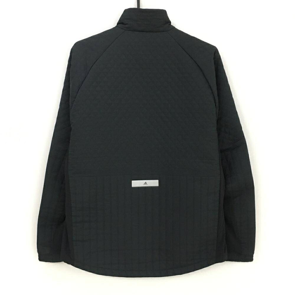 【美品】アディダス ジャケット 黒 キルティング風 裏微起毛 メンズ L ゴルフウェ...