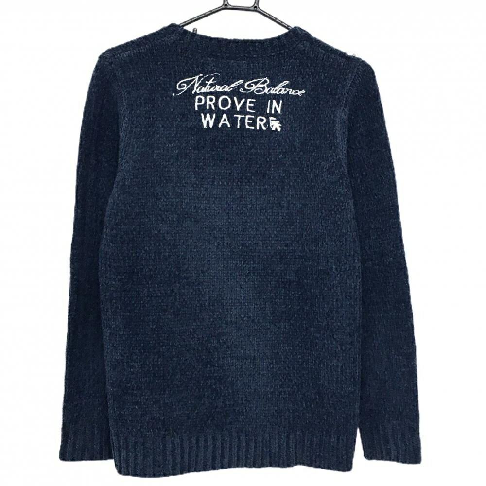 【美品】ガッチャ セーター ネイビー×白 モールニット ロゴ刺しゅう メンズ SMALL ゴルフウェア GOTCHA