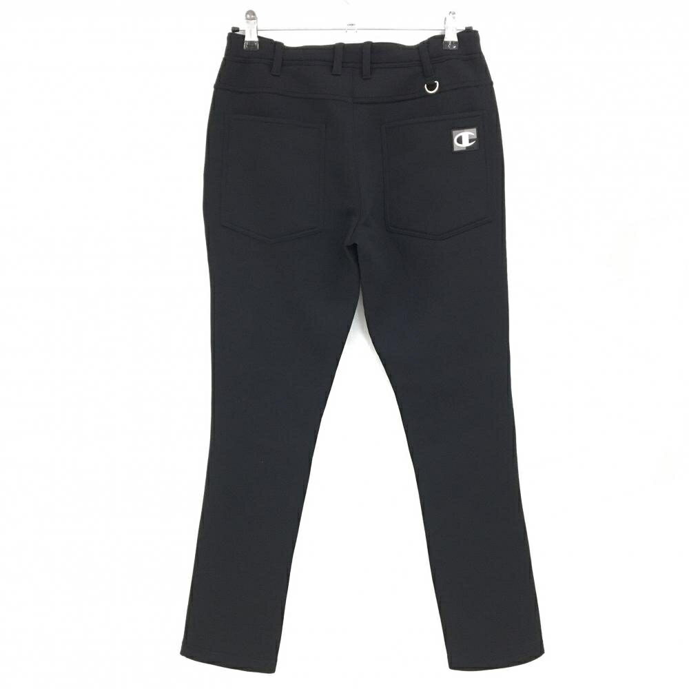 [クーポン対象品]【超美品】チャンピオン パンツ 黒 ダンボールニット ワッペン メンズ SMALL ゴルフウェア Champion