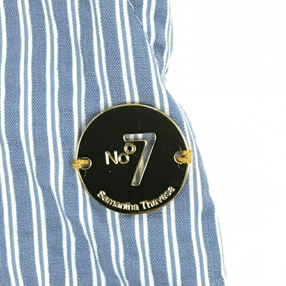 【新品】サマンサタバサNo.7 スカート ライトブルー×白 ストライプ レディース 38(M) ゴルフウェア Samantha Thavasa