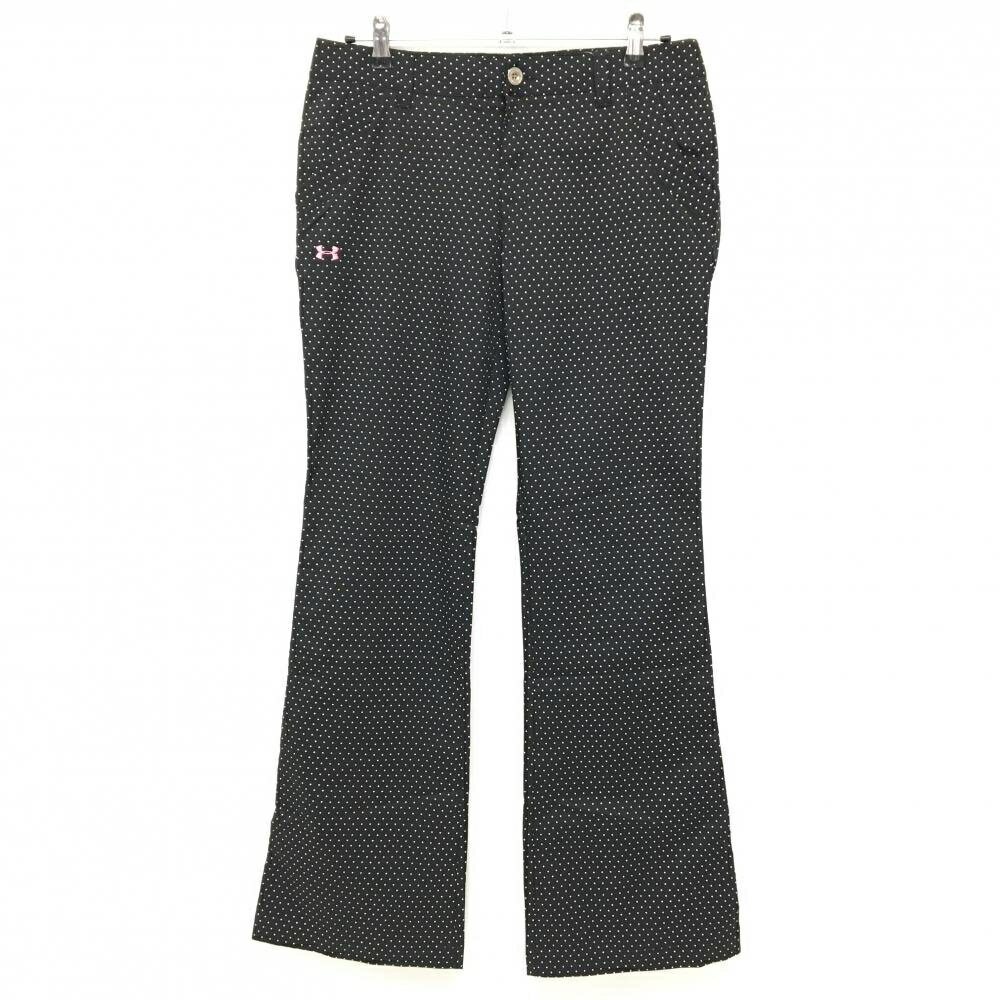 【新品】アンダーアーマー パンツ 黒×白×イエロー ドット ストレッチ レディース XL ゴルフウェア UNDER ARMOUR