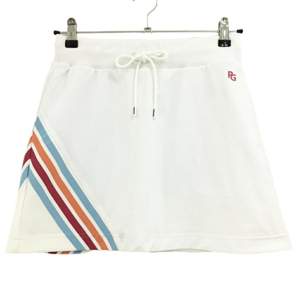 Rakuten - 【新品】パーリーゲイツ スカート 白×ライトブルー ロゴピンク 4ライン ウエストゴム 調節紐 レディース 0(S) ゴルフウェア PEARLY GATES
