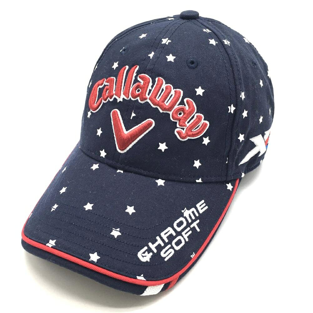 【未使用品】キャロウェイ キャップ ネイビー×白 星柄 ロゴ刺しゅう フリー(57-59cm) ゴルフウェア Callaway