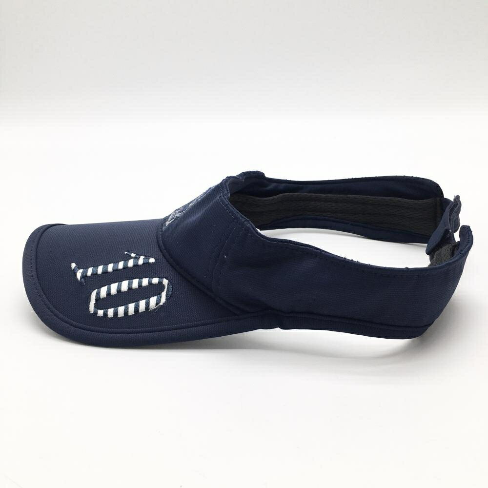 【ポイント10倍！楽天スーパーセール期間限定】【美品】カッパ サンバイザー ネイビー フロントロゴ つばナンバー フリーサイズ ゴルフウェア Kappa