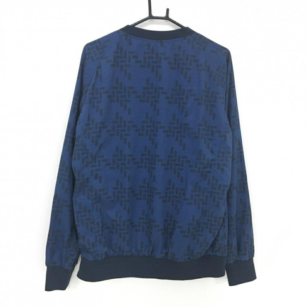 【美品】フィドラ スニード ネイビー 総柄 裏地メッシュ微起毛 ブルゾン メンズ XL/TG ゴルフウェア FIDRA