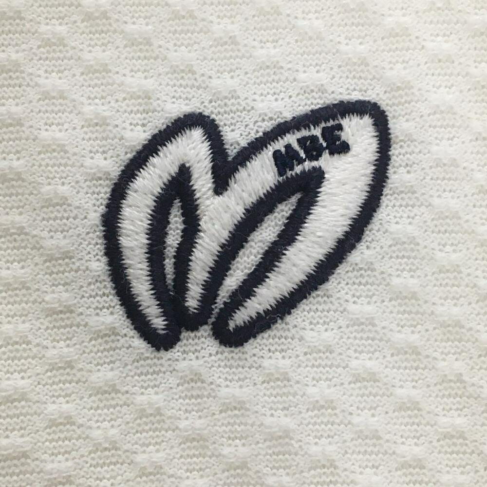 【超美品】マスターバニー ジップパーカー 白 織生地 背面裾ロゴ レディース 2(L) ゴルフウェア MASTER BUNNY EDITION