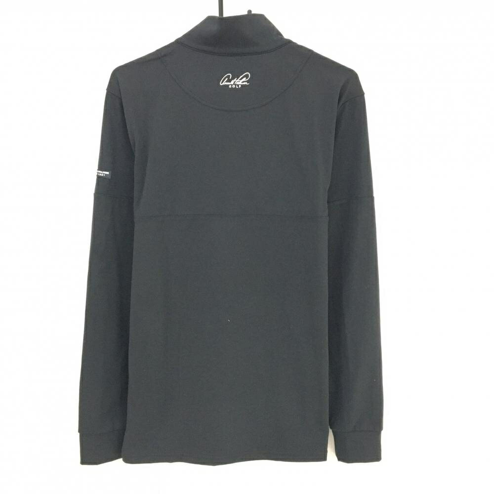 【美品】アーノルドパーマーゴルフ 長袖ハイネックシャツ 黒 表微起毛 ハーフジップ メンズ XO(2XL) ゴルフウェア Arnold Palmer GOLF