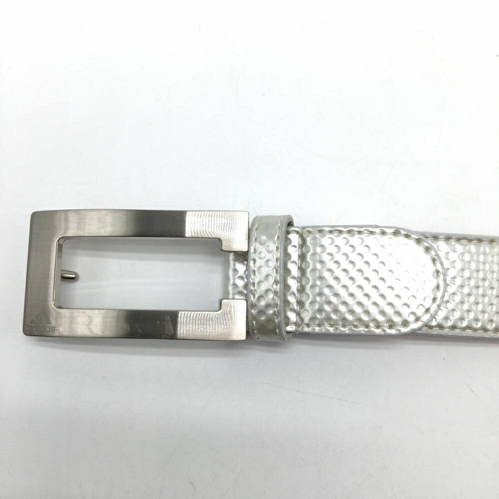 【美品】アディダス ベルト シルバー バックルロゴ レディース ゴルフウェア adidas