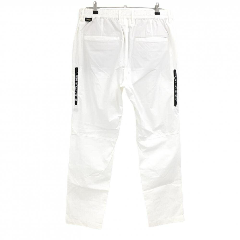 【超美品】ピン ナイロンパンツ 白×黒 サイドジップ英字 CORDURA ストレッチ メンズ LL ゴルフウェア 2025年モデル PING