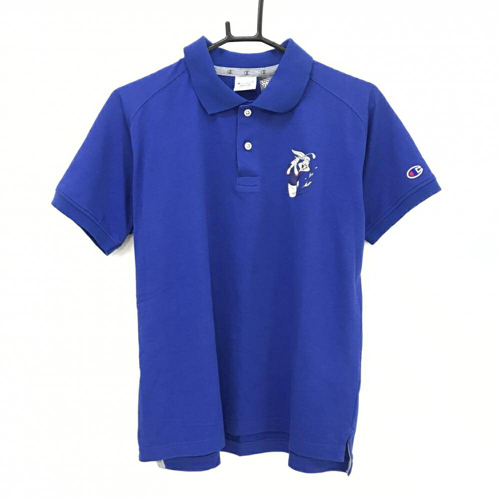 TAKEO KIKUCHI SPORT - [クーポン対象品]【超美品】チャンピオン×ビームスゴルフ 半袖ポロシャツ ブルー LOONEY TUNES メンズ MEDIUM ゴルフウェア Champion