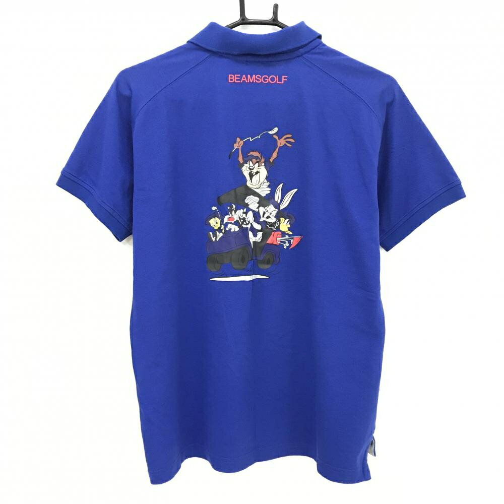 [クーポン対象品]【超美品】チャンピオン×ビームスゴルフ 半袖ポロシャツ ブルー LOONEY TUNES メンズ MEDIUM ゴルフウェア Champion