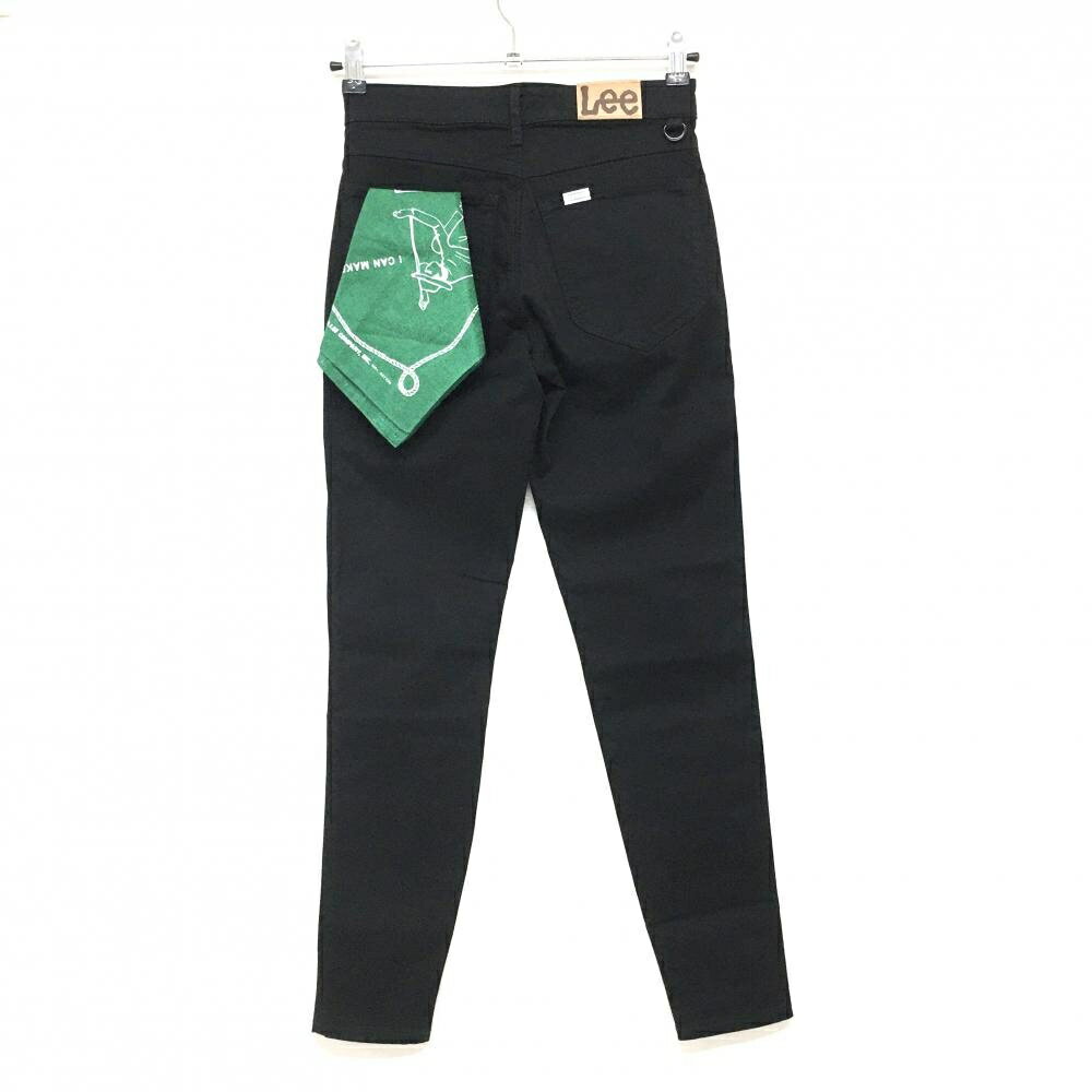 【超美品】リー パンツ 黒 バンダナ付 ストレッチ レディース XS ゴルフウェア Lee