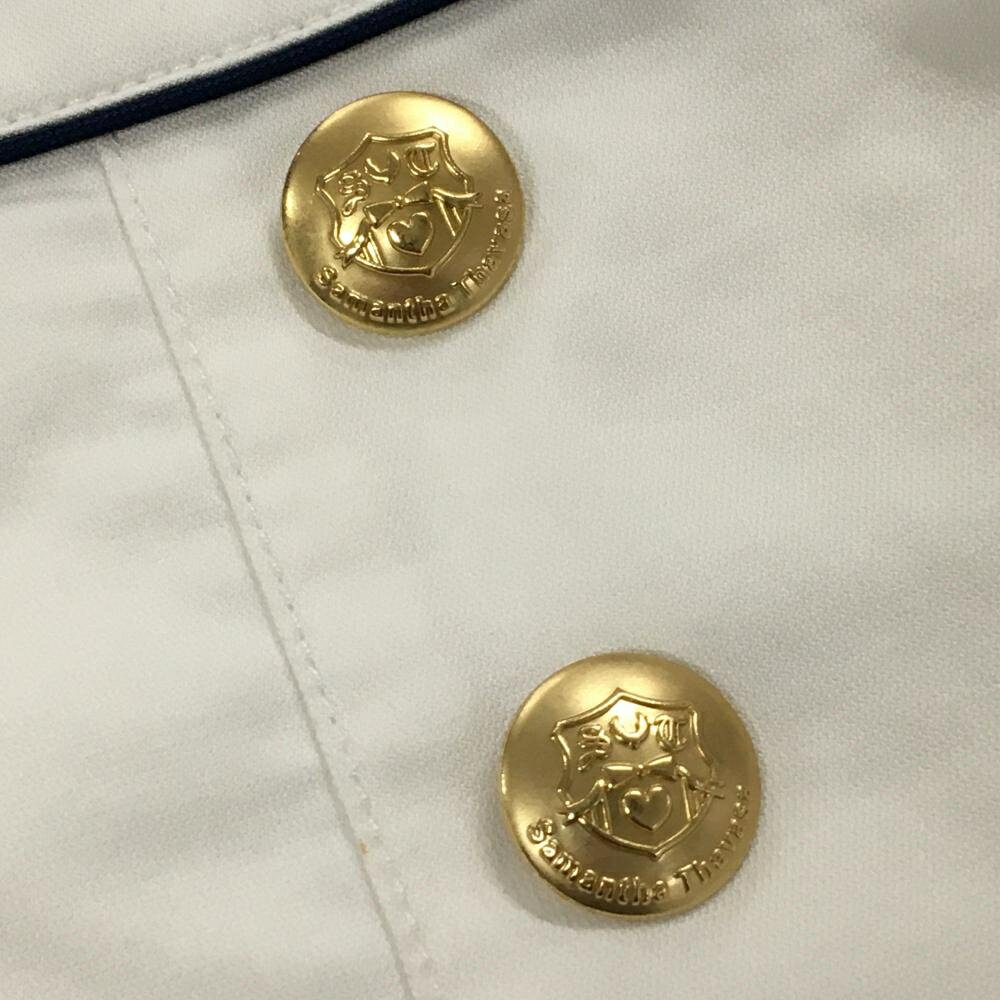 サマンサタバサNo.7 プリーツスカート 白×ネイビー ゴールドボタン レディース 36(S) ゴルフウェア Samantha Thavasa