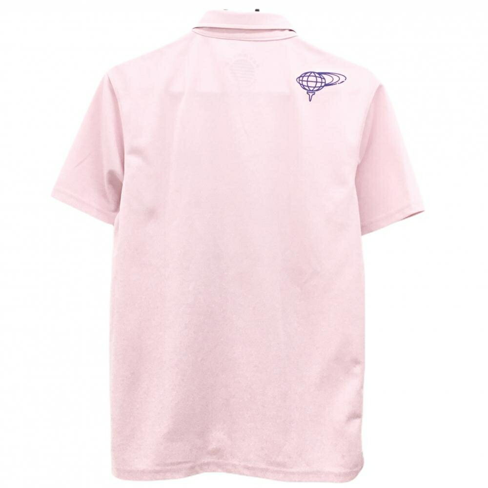 【美品】パームスアンドコー×ビームスゴルフ 半袖ポロシャツ ピンク ロゴ刺しゅう メンズ M ゴルフウェア BEAMS GOLF