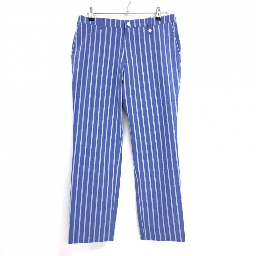 Adabat - [クーポン対象品]【超美品】アダバット パンツ ブルー系×白 ストライプ 凹凸生地 ウエスト内側滑り止め付 メンズ 48(L) ゴルフウェア adabat