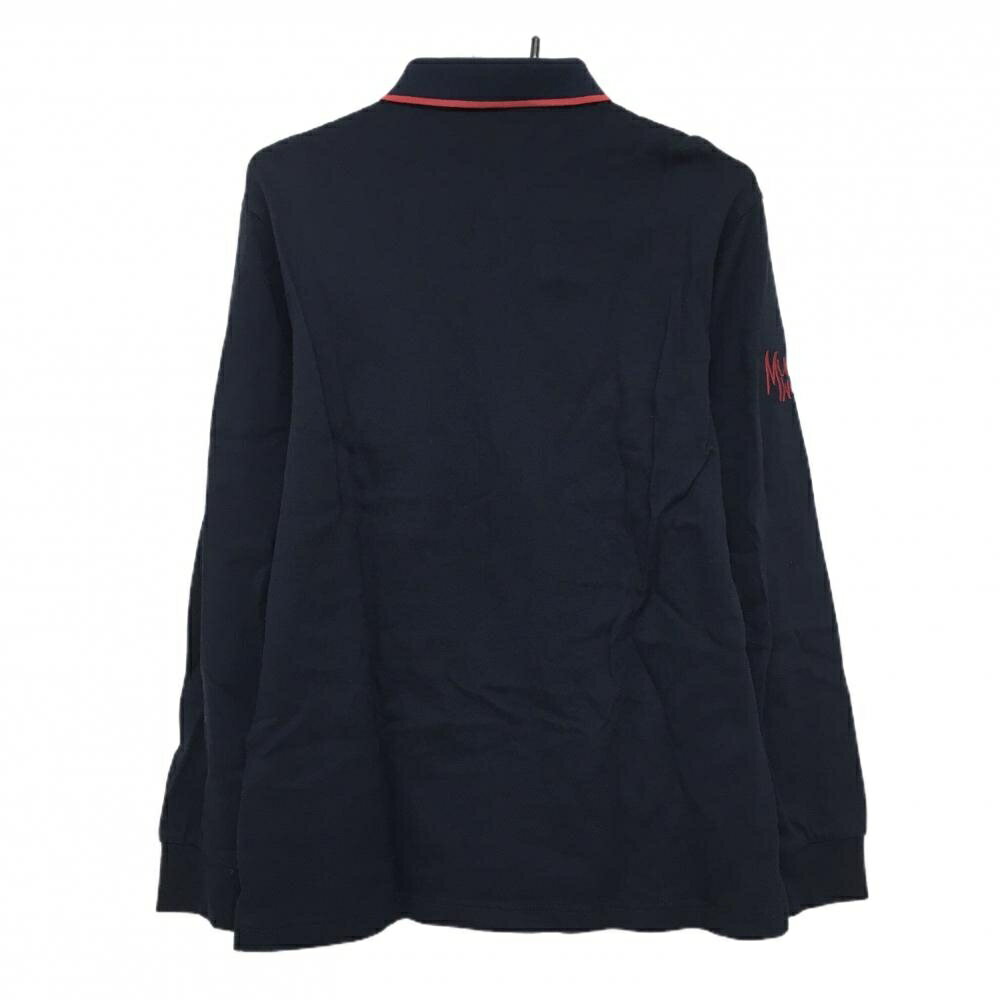 【美品】マンシングウェア 長袖ポロシャツ ネイビー 胸ポケット メンズ L ゴルフウェア Munsingwear