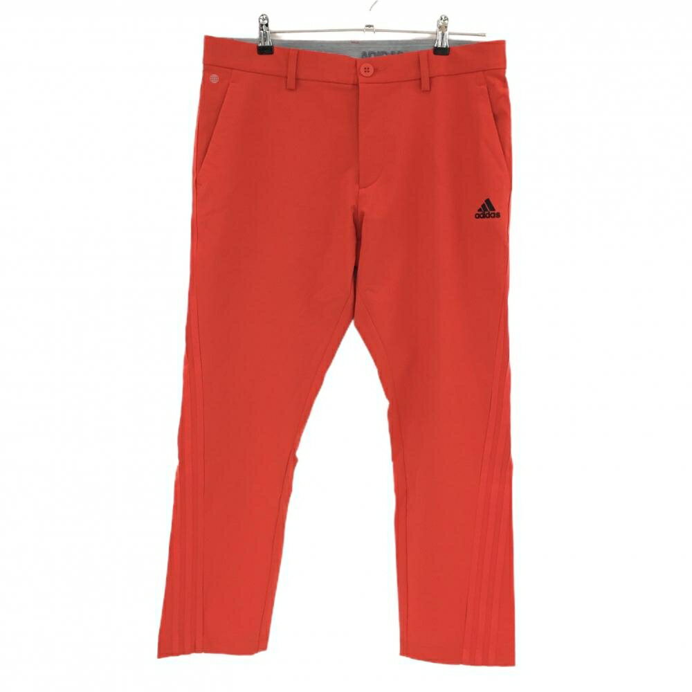 ADIDAS - [クーポン対象品]【超美品】アディダス パンツ レッド サイド3ライン ロゴプリント メンズ 88 ゴルフウェア adidas