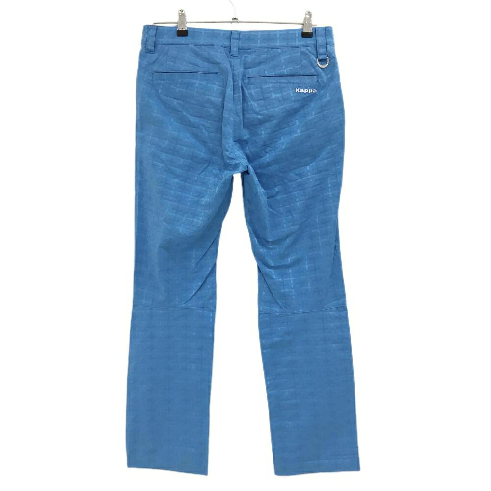 【美品】カッパ パンツ ブルー 総柄地模様 ロゴ刺しゅう メンズ M ゴルフウェア Kappa